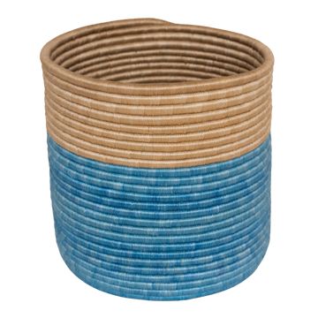 Blue Woven Plant Pot / Storage Basket