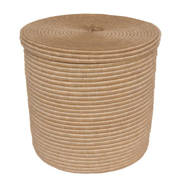 Natural Beige Storage Basket with Lid