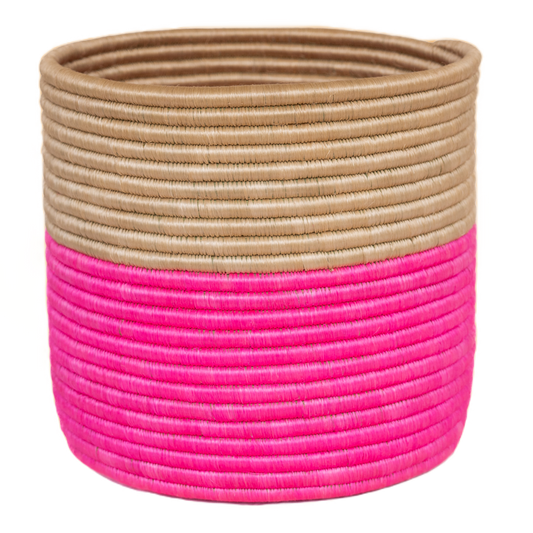 Barbie Pink Plant Pot / Woven Storage Basket