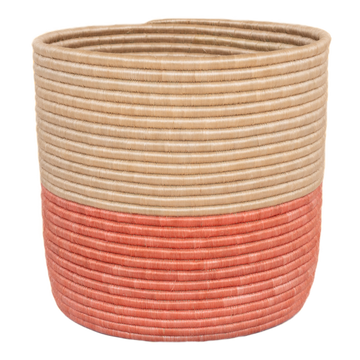 Terracotta and Natural Beige Plant Pot / Woven Storage Basket