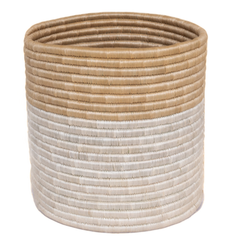 White and Natural Beige Plant Pot / Storage Basket