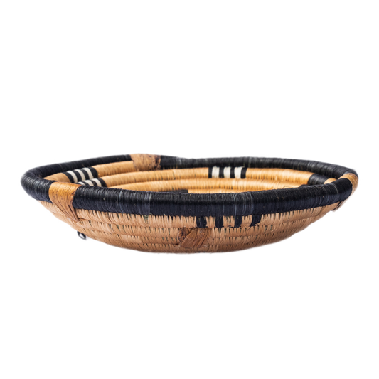 Umudugudu Black and Natural Woven Storage Basket