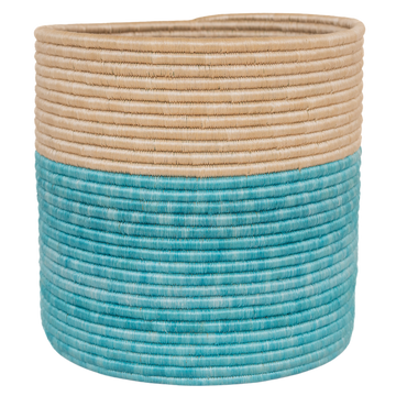Teal Woven Plant Pot / Storage Basket